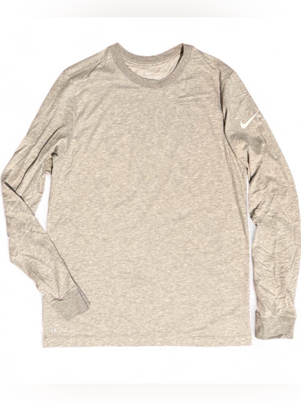 Nike Men's Long Sleeve Heather Light Gray Performance Shirt